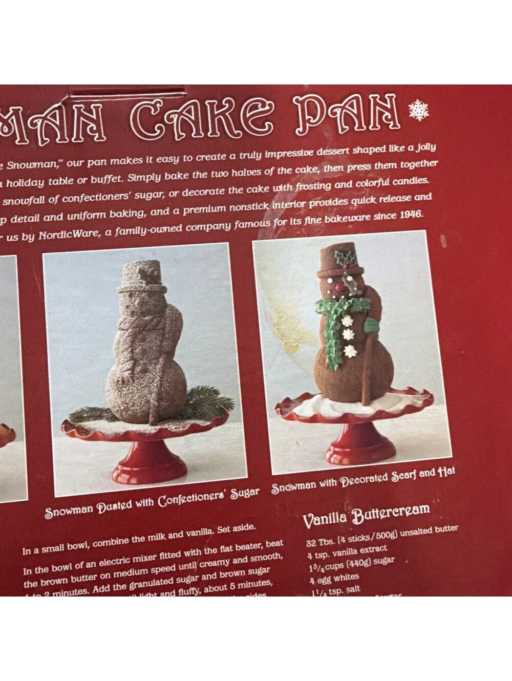 New Williams Sonoma Standing 10 CUP 3D Snowman Cake Pan Mold Heavy *